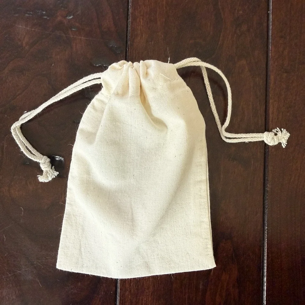 22‎ Natural Cotton Canvas Drawstring Pouches 4x6 Jewelry Gift Favor Bags Lot New